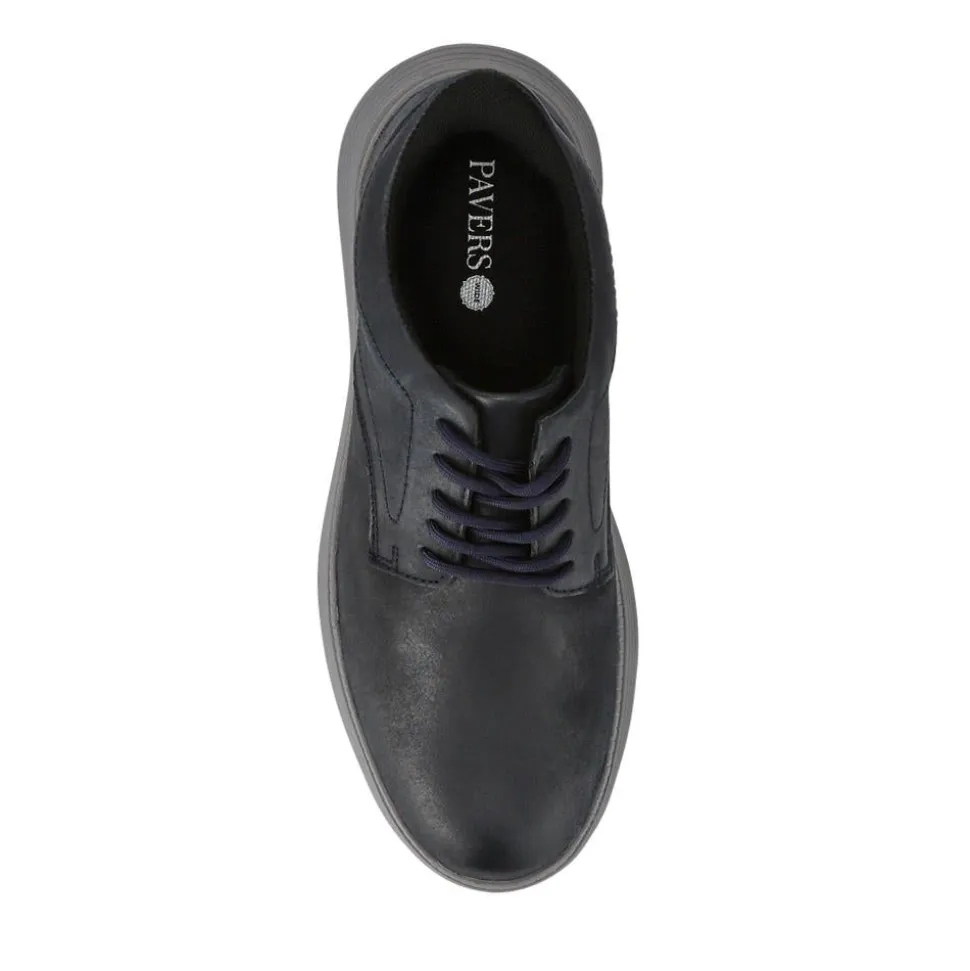Easy Step In Casual Leather Lace Up Shoes - Navy