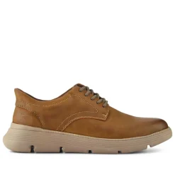 Easy Step In Casual Leather Lace Up Shoes - Tan