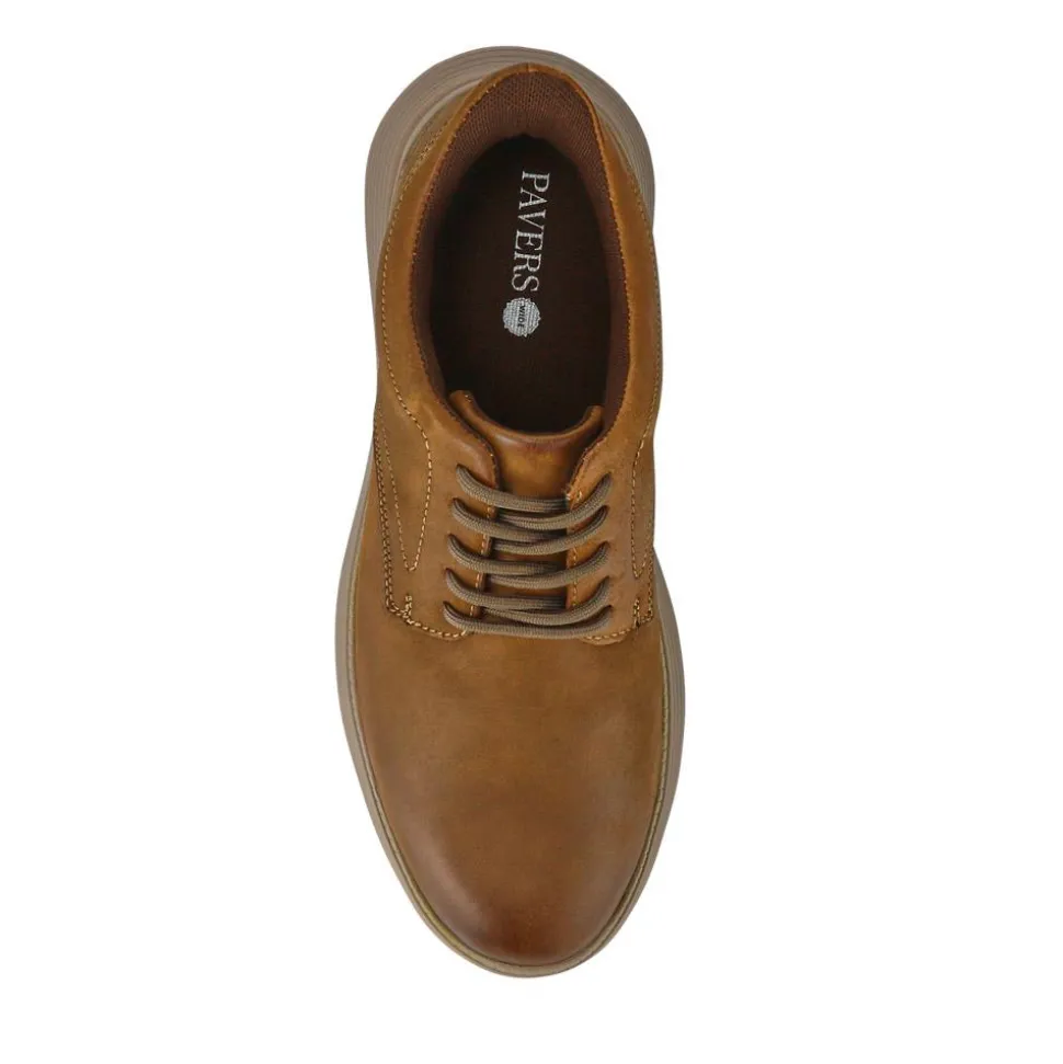 Easy Step In Casual Leather Lace Up Shoes - Tan