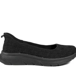 Easy Step In Comfort Wedge Shoes - Black