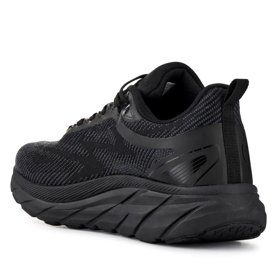 Easy Step In Memory Foam Lace Up Trainers - Black