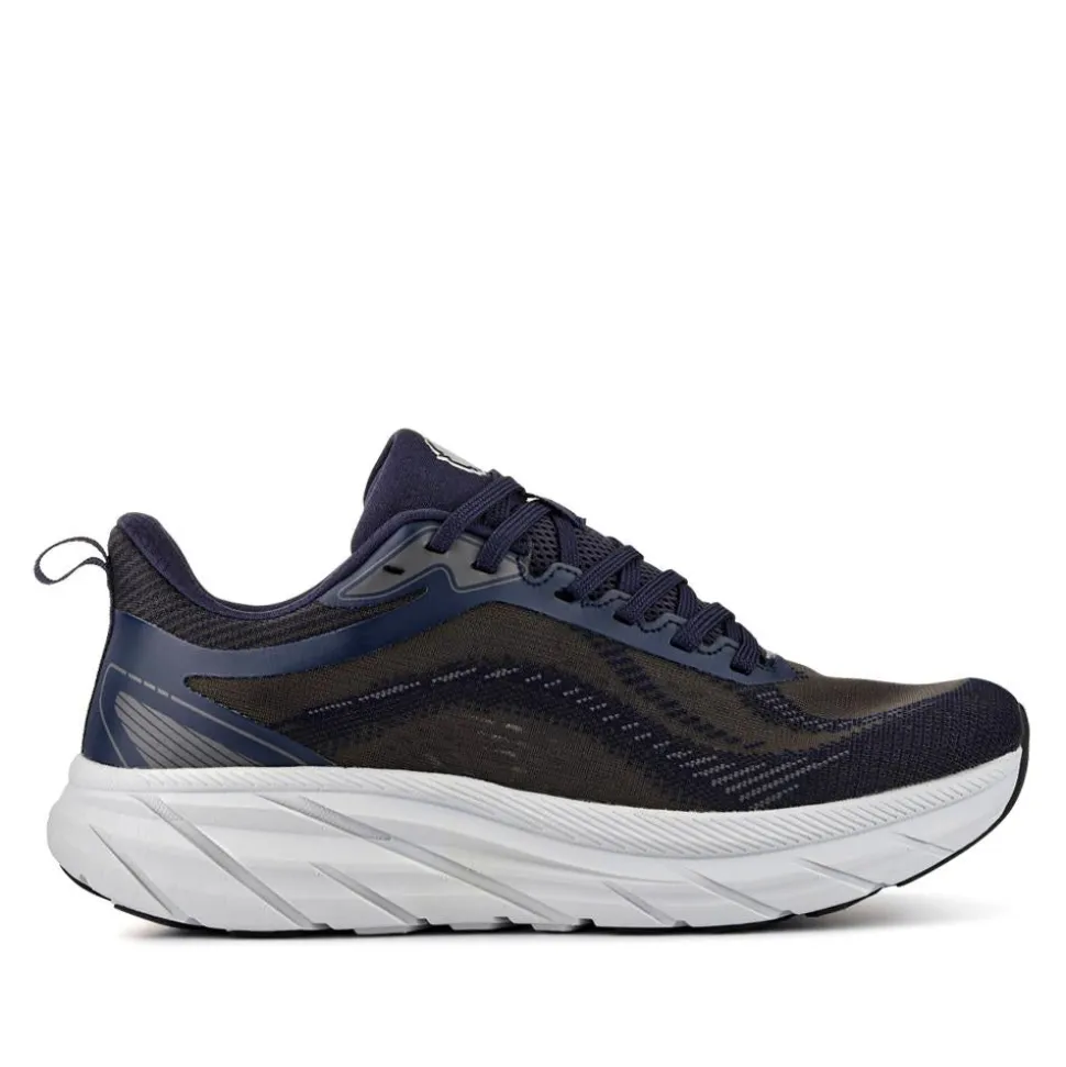 Easy Step In Memory Foam Lace Up Trainers - Blue