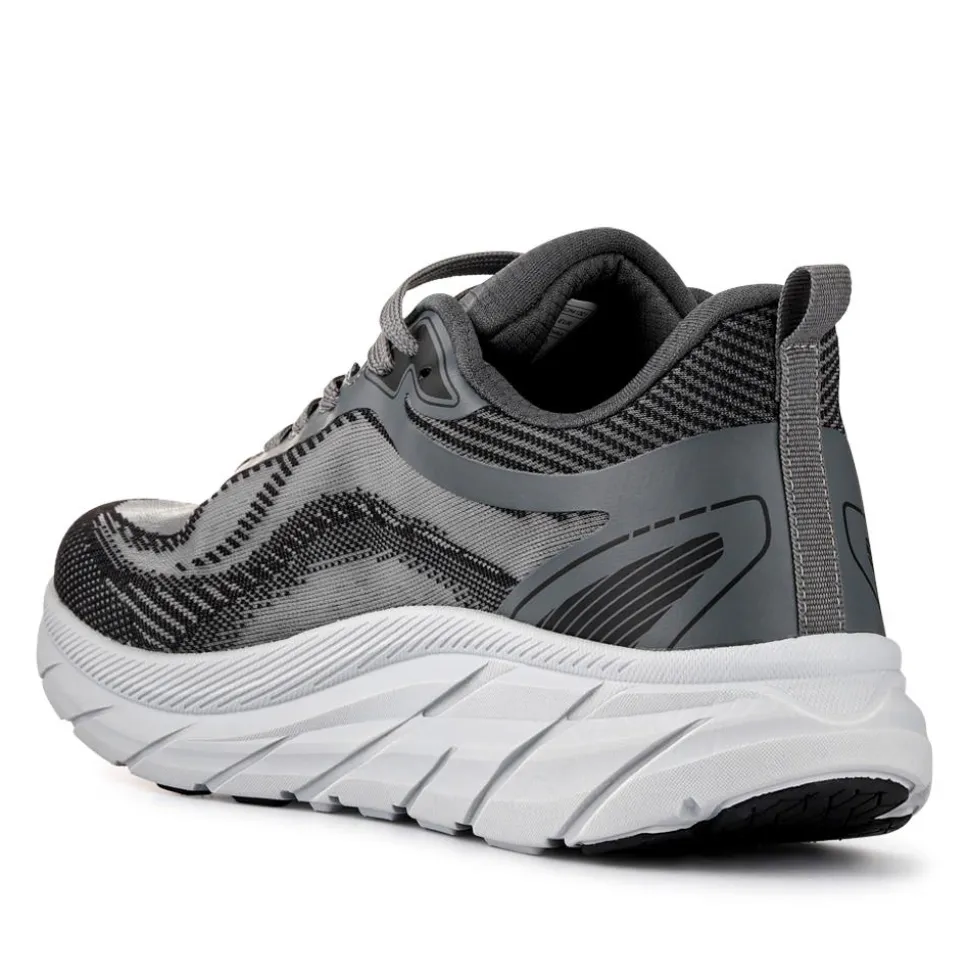 Easy Step In Memory Foam Lace Up Trainers - Grey