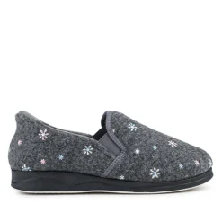 Easy Step In Memory Foam Slippers - Grey