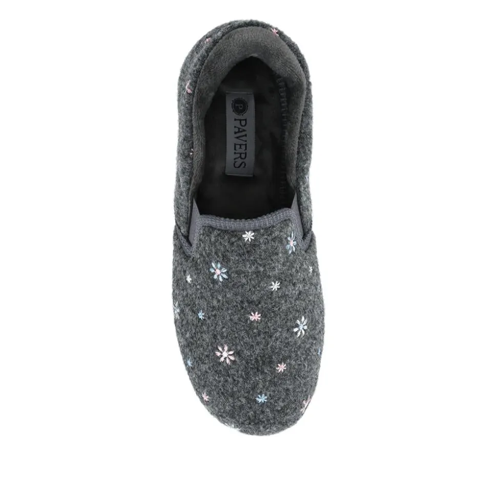 Easy Step In Memory Foam Slippers - Grey