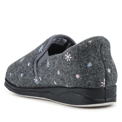 Easy Step In Memory Foam Slippers - Grey