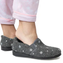 Easy Step In Memory Foam Slippers - Grey