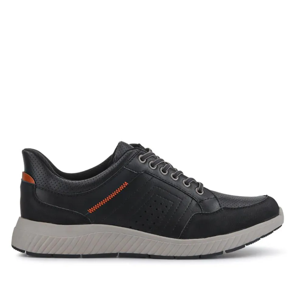 Easy Step In Wide Fit Bungee Laced Shoes - Black