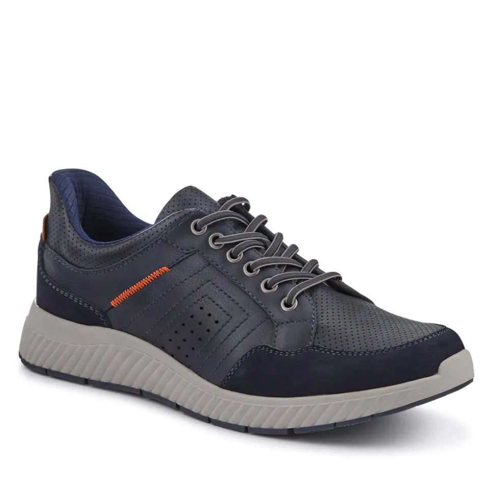 Easy Step In Wide Fit Bungee Laced Shoes - Navy
