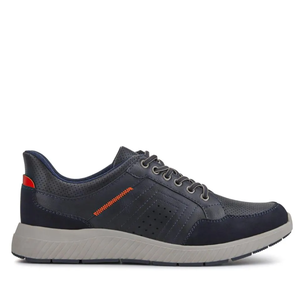 Easy Step In Wide Fit Bungee Laced Shoes - Navy