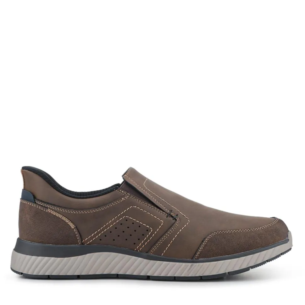 Easy Step In Wide Fit Laceless Shoes - Dark Brown
