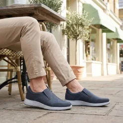 Easy Step In Wide Fit Laceless Shoes - Navy