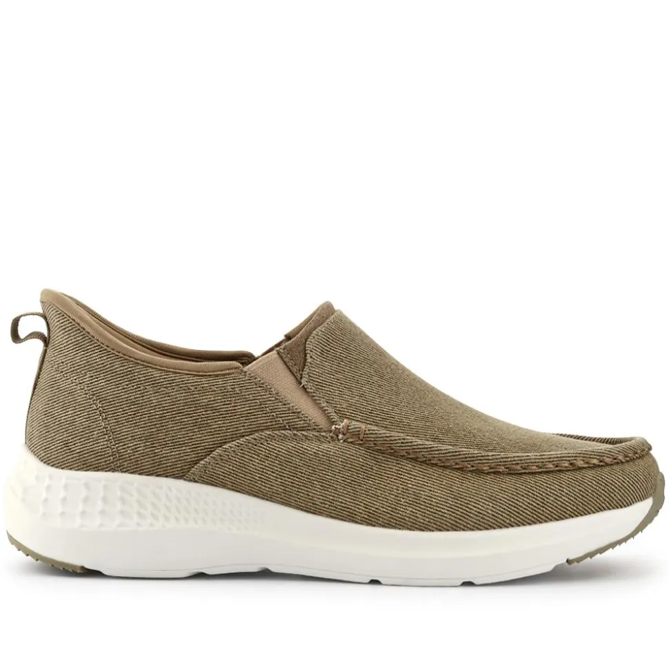 Easy Step In Wide Fit Laceless Trainers - Beige