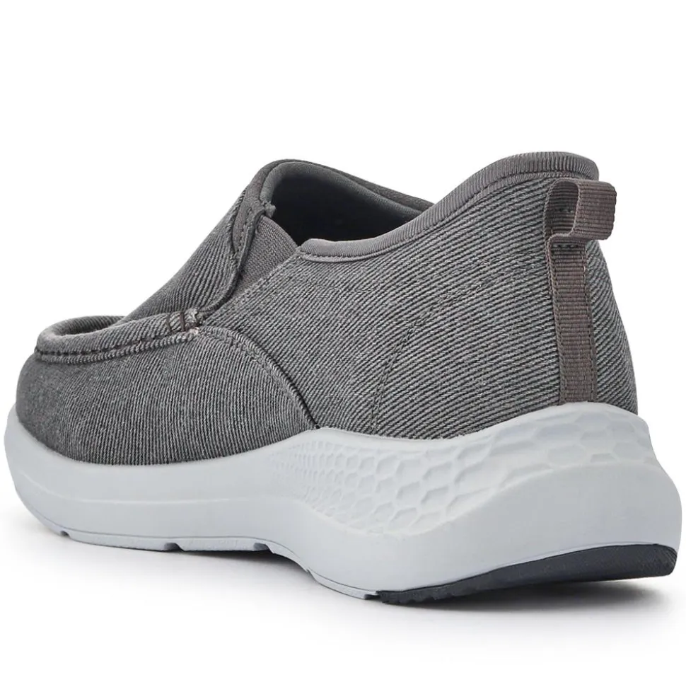 Easy Step In Wide Fit Laceless Trainers - Grey