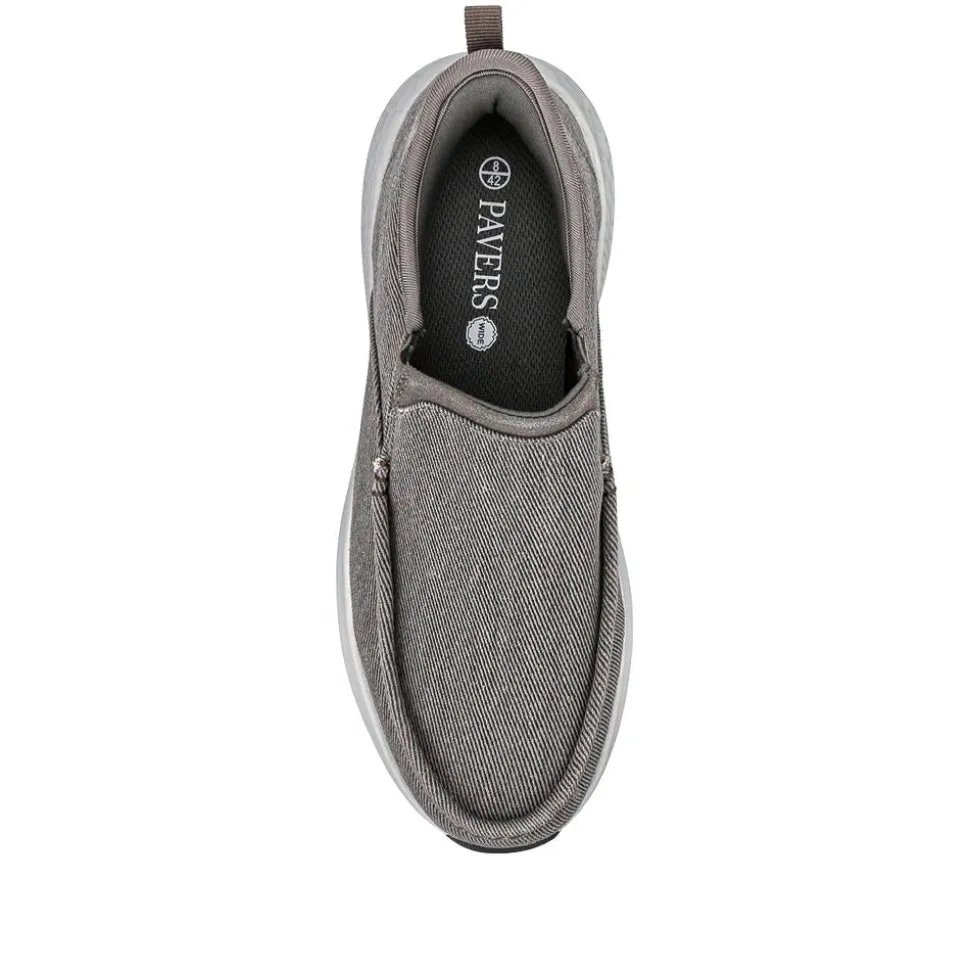 Easy Step In Wide Fit Laceless Trainers - Grey