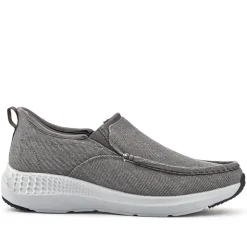 Easy Step In Wide Fit Laceless Trainers - Grey