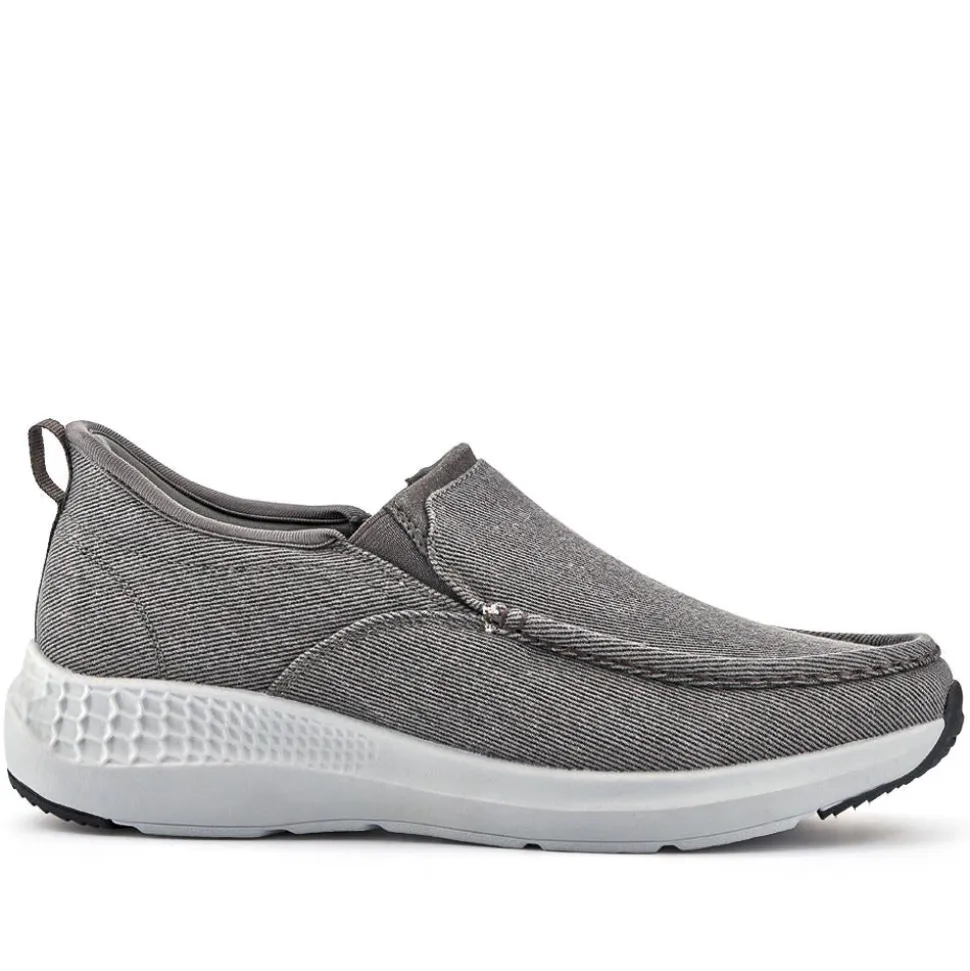 Easy Step In Wide Fit Laceless Trainers - Grey