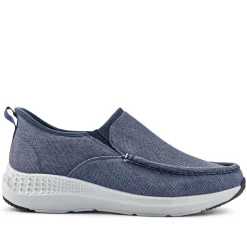 Easy Step In Wide Fit Laceless Trainers - Navy