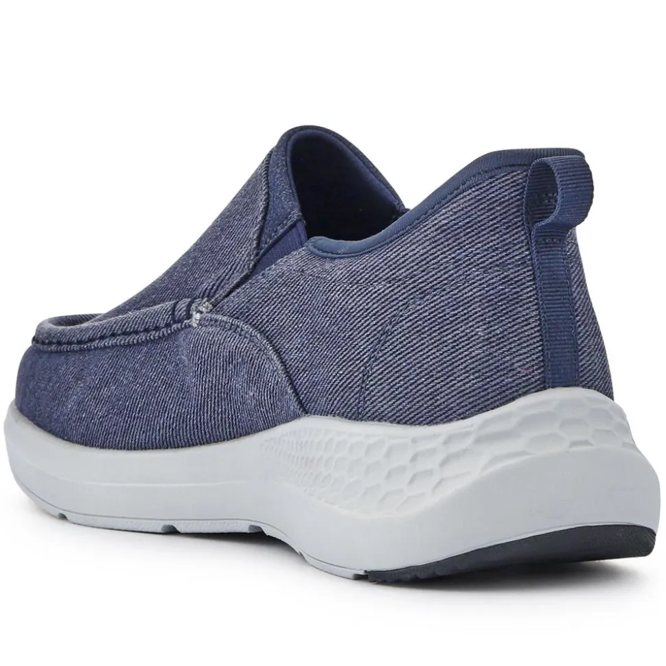Easy Step In Wide Fit Laceless Trainers - Navy