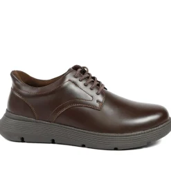 Easy Step In Wide Fit Leather Lace Up Shoes - Brown
