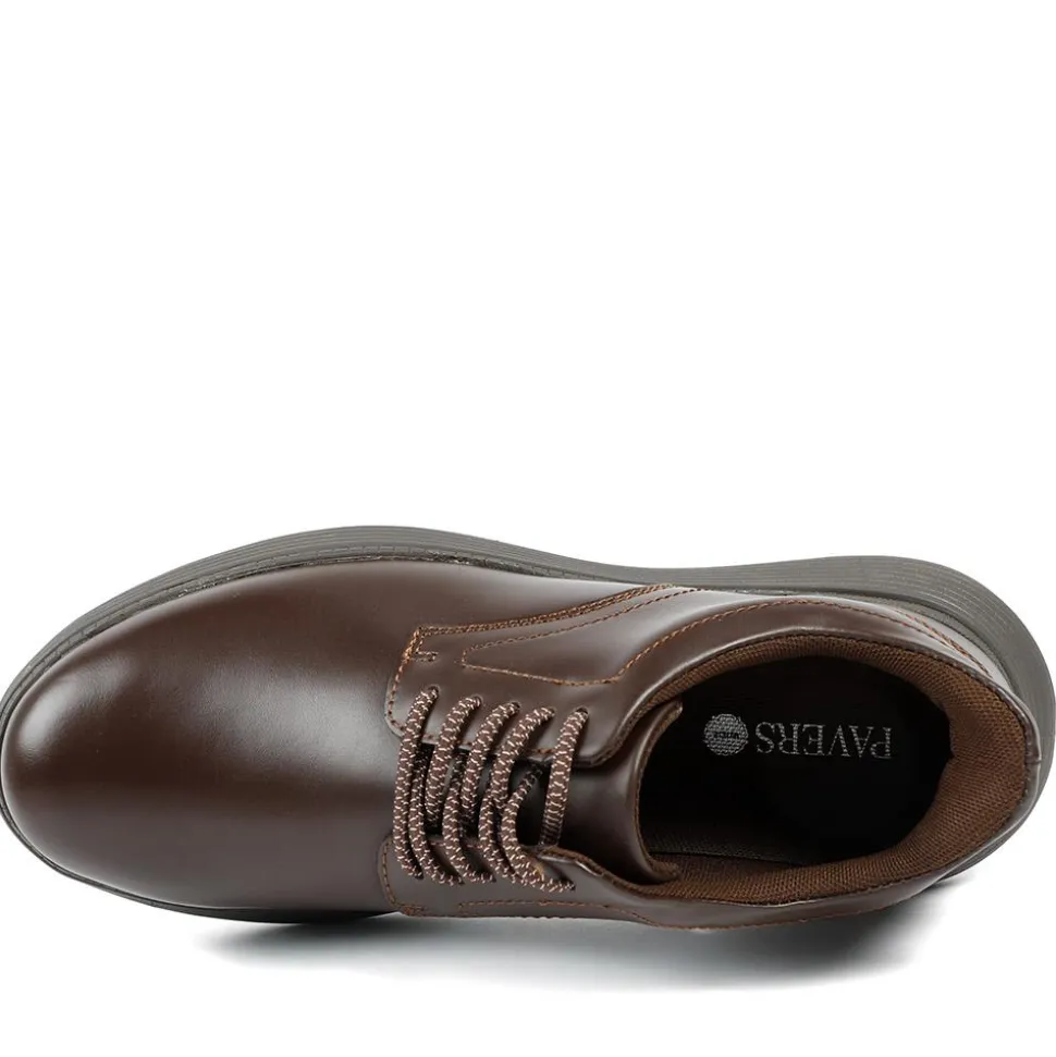 Easy Step In Wide Fit Leather Lace Up Shoes - Brown