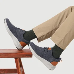 Easy Step In Wide Fit Lightweight Trainers - Navy