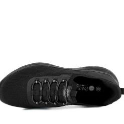 Easy Step In Wide Fit Memory Foam Lace Up Trainers - Black