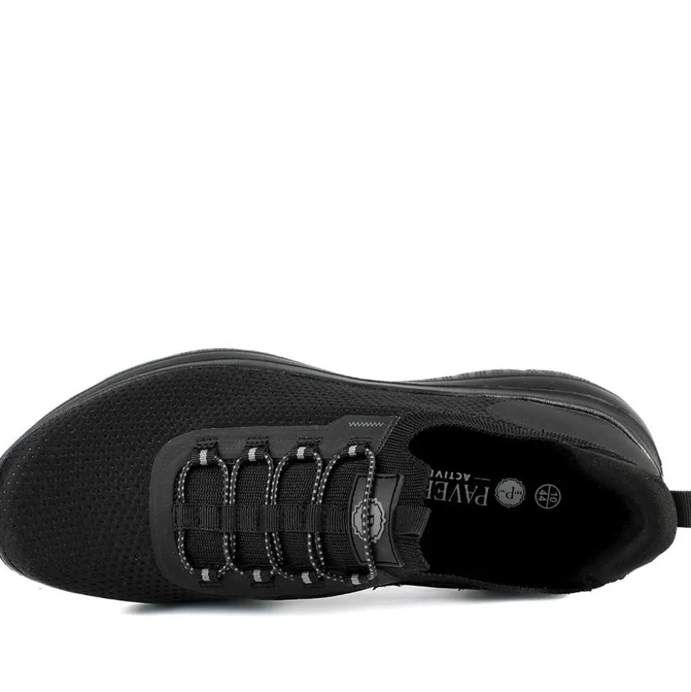Easy Step In Wide Fit Memory Foam Lace Up Trainers - Black