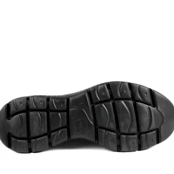 Easy Step In Wide Fit Memory Foam Lace Up Trainers - Black