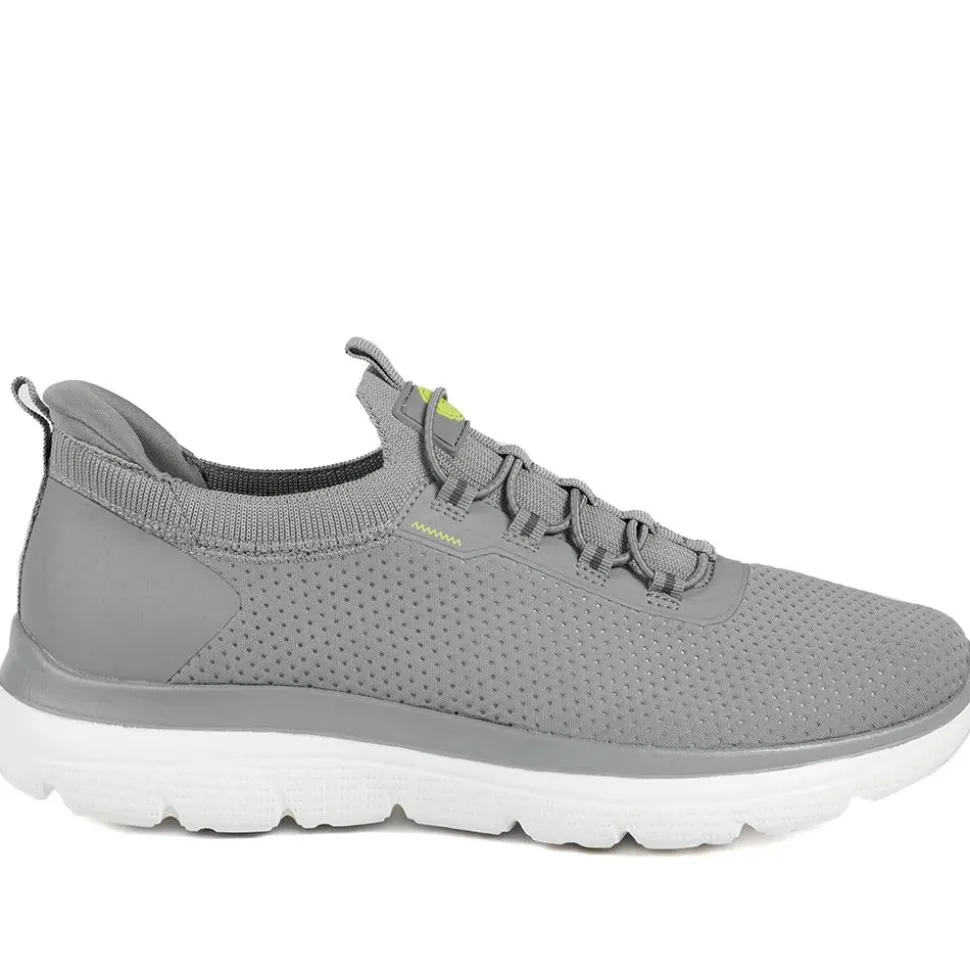 Easy Step In Wide Fit Memory Foam Lace Up Trainers - Charcoal