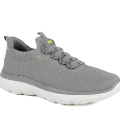 Easy Step In Wide Fit Memory Foam Lace Up Trainers - Charcoal