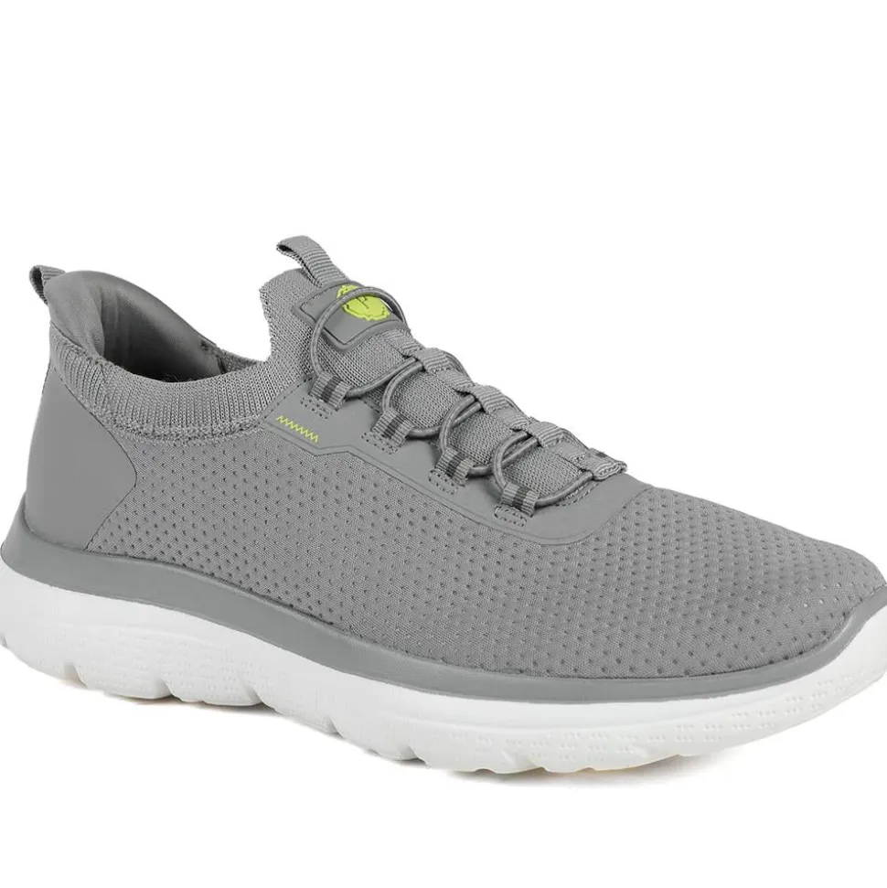 Easy Step In Wide Fit Memory Foam Lace Up Trainers - Charcoal