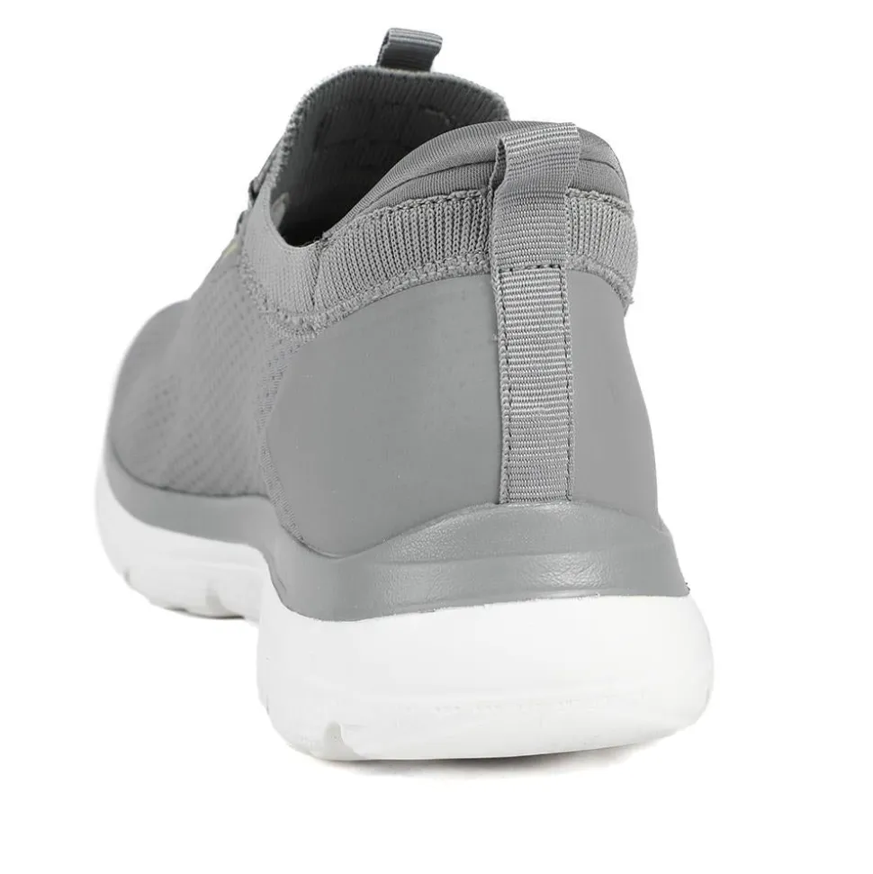 Easy Step In Wide Fit Memory Foam Lace Up Trainers - Charcoal