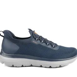 Easy Step In Wide Fit Memory Foam Lace Up Trainers - Navy