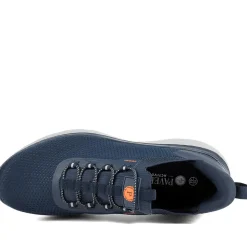 Easy Step In Wide Fit Memory Foam Lace Up Trainers - Navy
