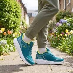 Easy Step In Wide Fit Memory Foam Trainers - Aqua