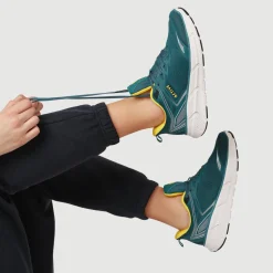 Easy Step In Wide Fit Memory Foam Trainers - Aqua