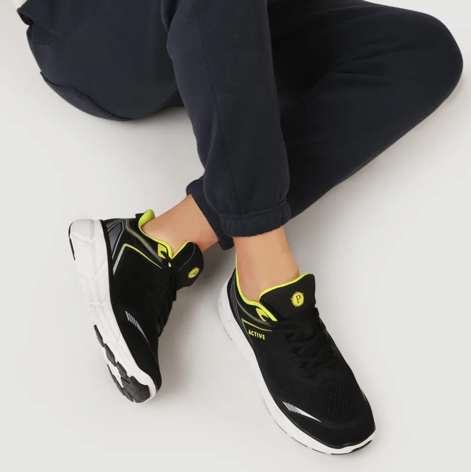 Easy Step In Wide Fit Memory Foam Trainers - Black