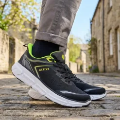 Easy Step In Wide Fit Memory Foam Trainers - Black