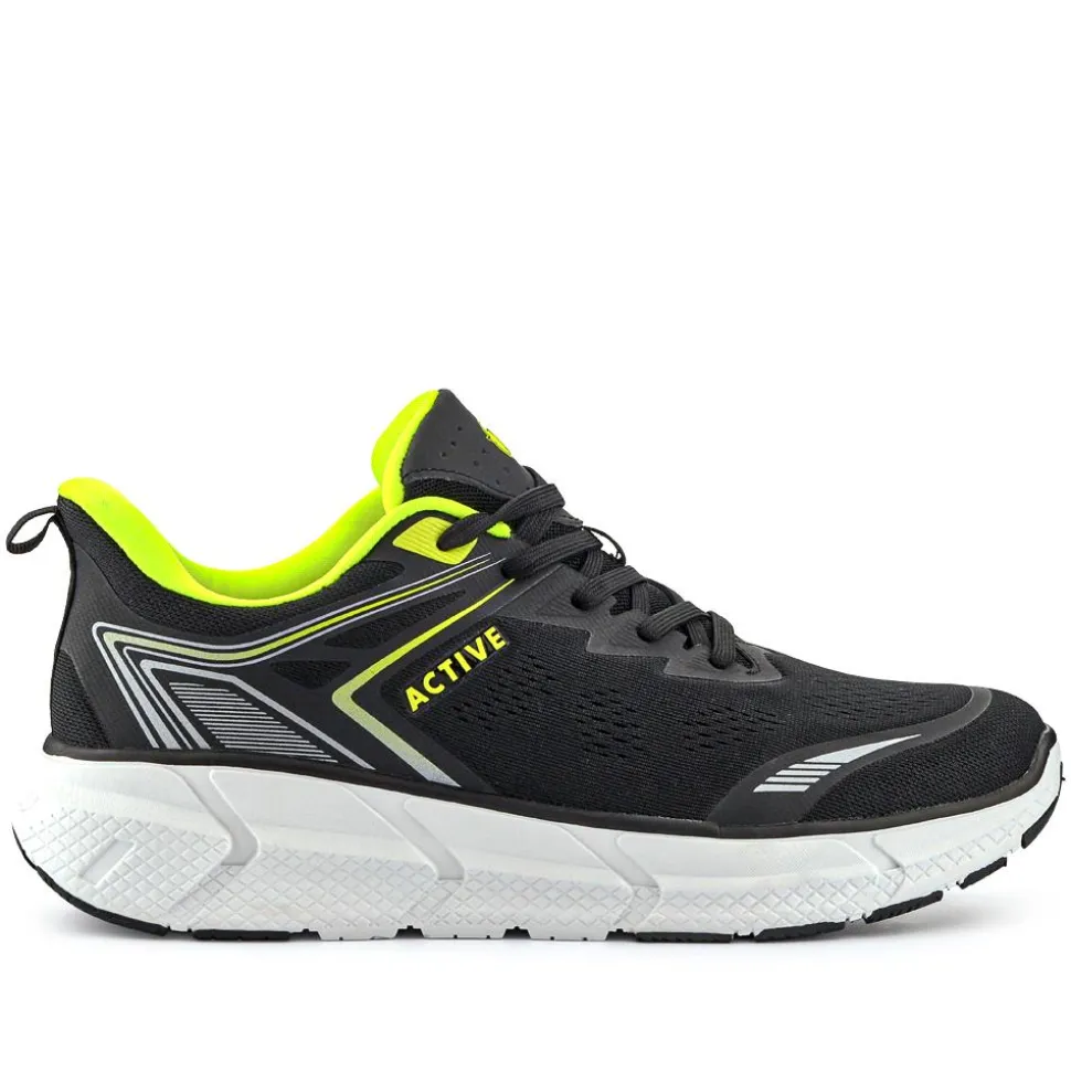 Easy Step In Wide Fit Memory Foam Trainers - Black