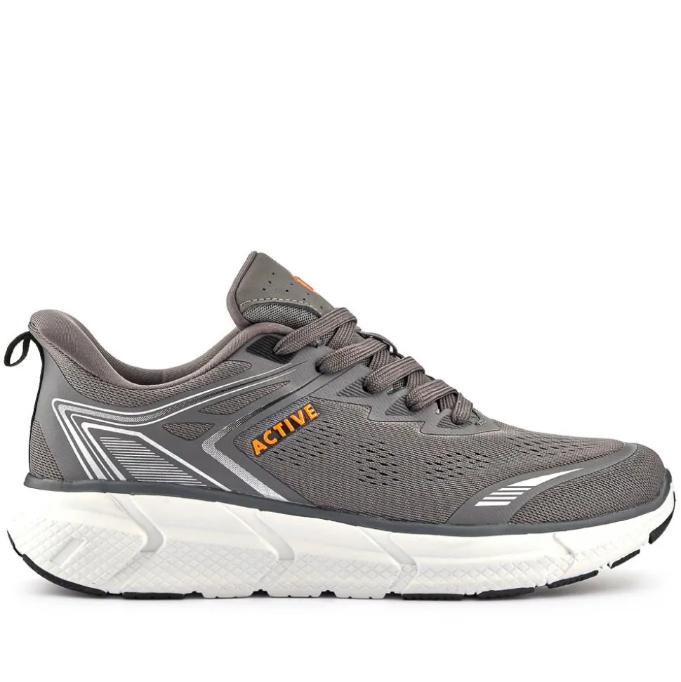 Easy Step In Wide Fit Memory Foam Trainers - Grey