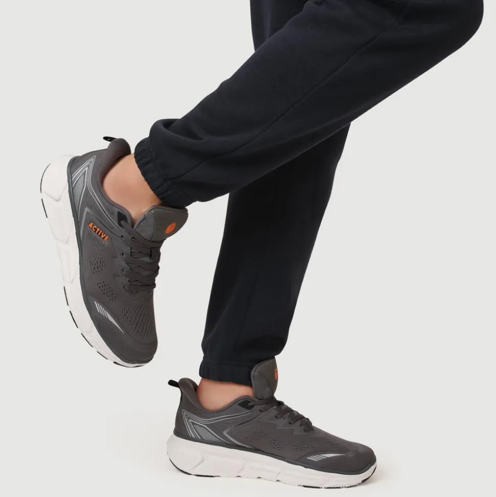 Easy Step In Wide Fit Memory Foam Trainers - Grey