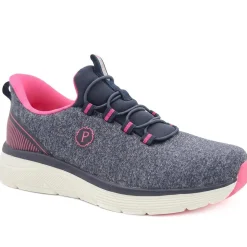 Easy Step In Wide Fit Memory Foam Trainers - Navy