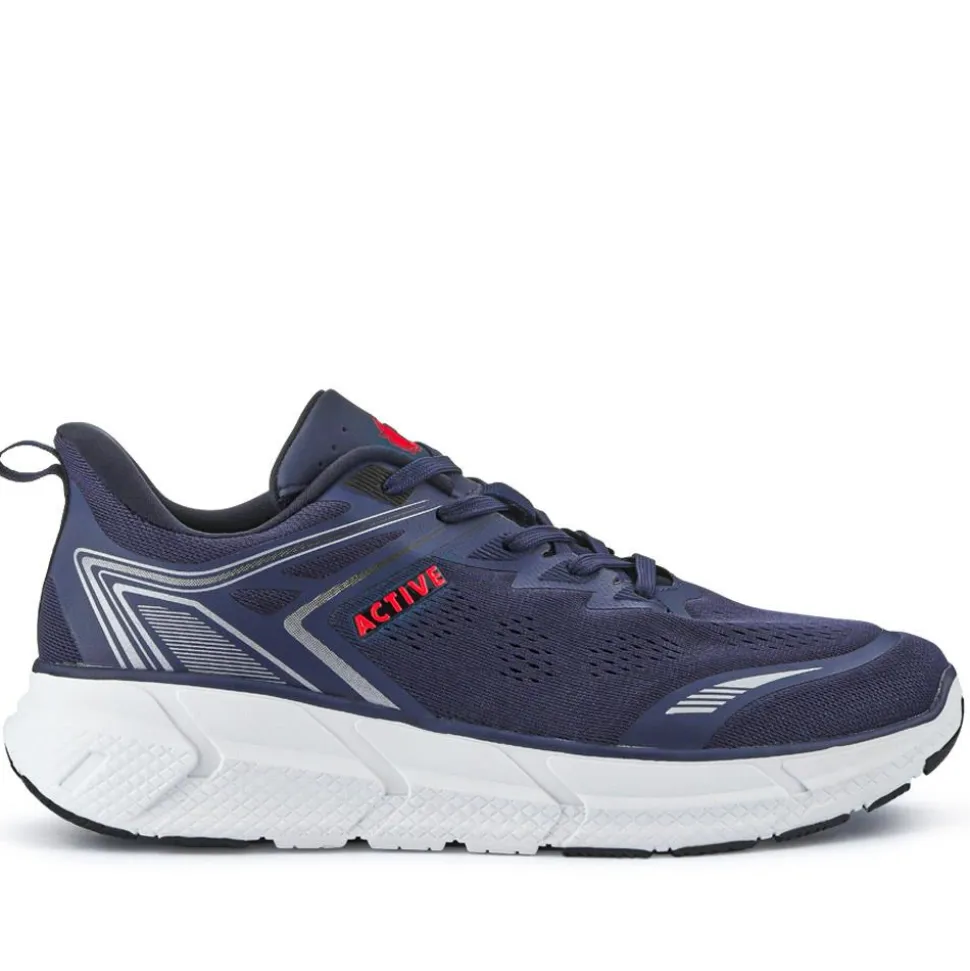 Easy Step In Wide Fit Memory Foam Trainers - Navy
