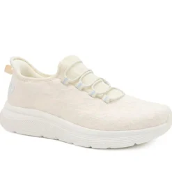 Easy Step In Wide Fit Memory Foam Trainers - Off White