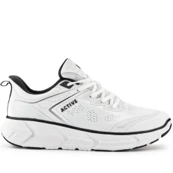 Easy Step In Wide Fit Memory Foam Trainers - White