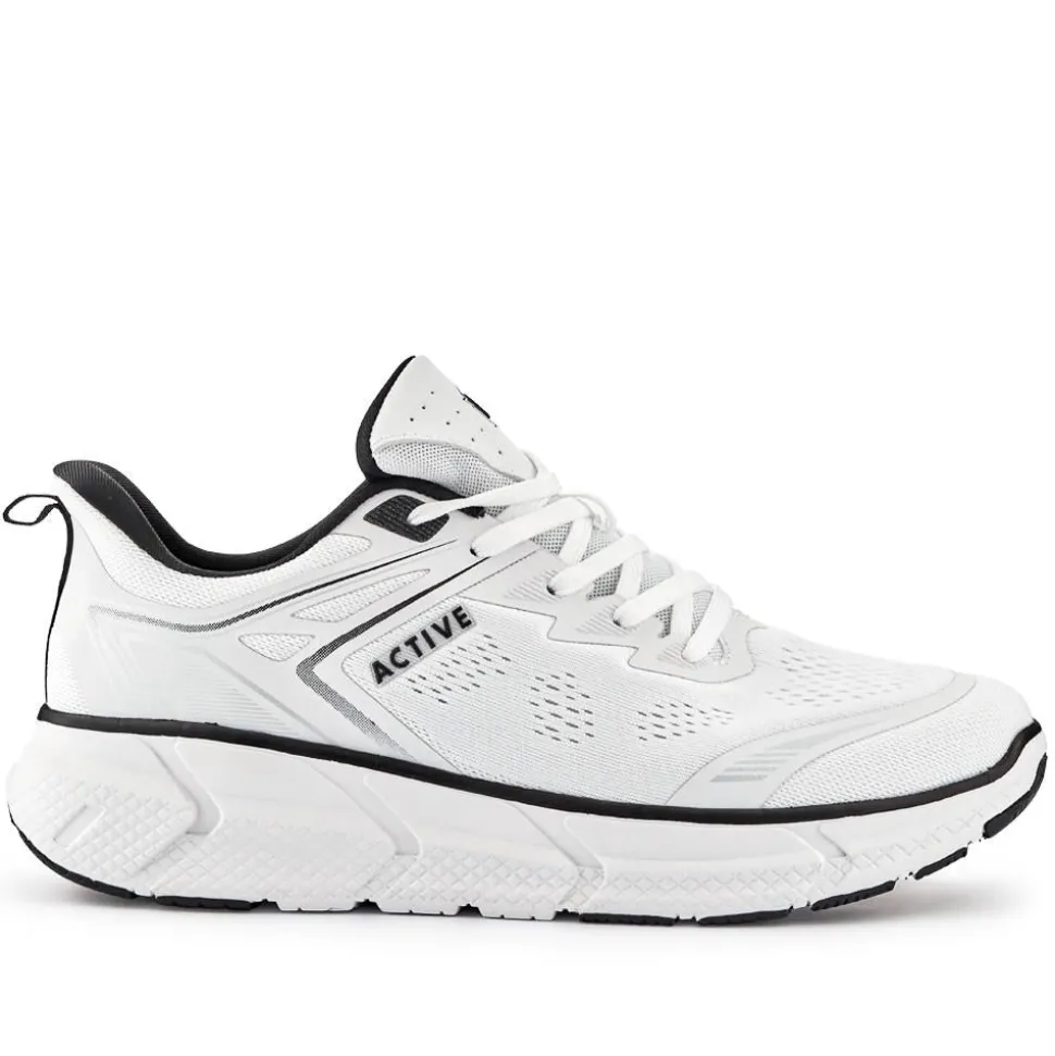 Easy Step In Wide Fit Memory Foam Trainers - White