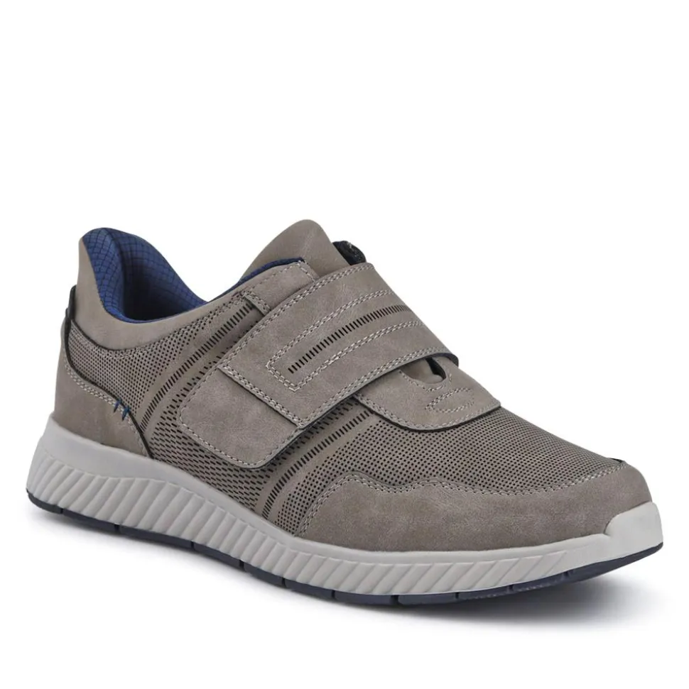 Easy Step In Wide Fit Touch Fastening Trainers - Grey
