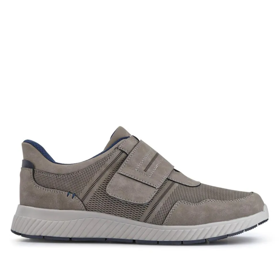 Easy Step In Wide Fit Touch Fastening Trainers - Grey