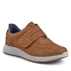 Easy Step In Wide Fit Touch Fastening Trainers - Tan